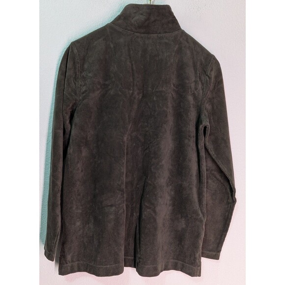 Lands End Sweater Womens Size 10-12 Green Quarter Zip Pullover Fleece  (A26m) - Picture 2 of 4